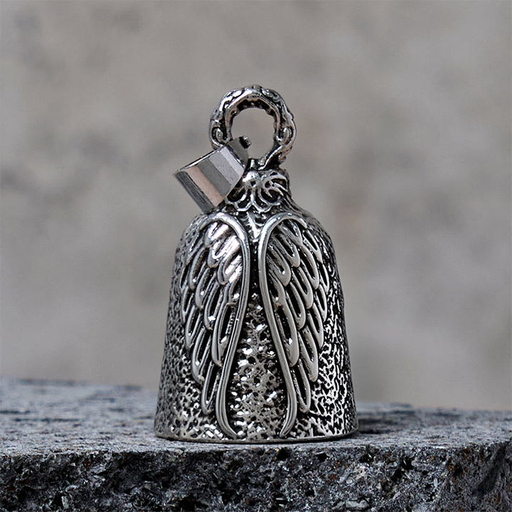 Vintage Angel Wing Motorrad Glocke Schlüsselanhänger - Silber - Anhänger - image 1