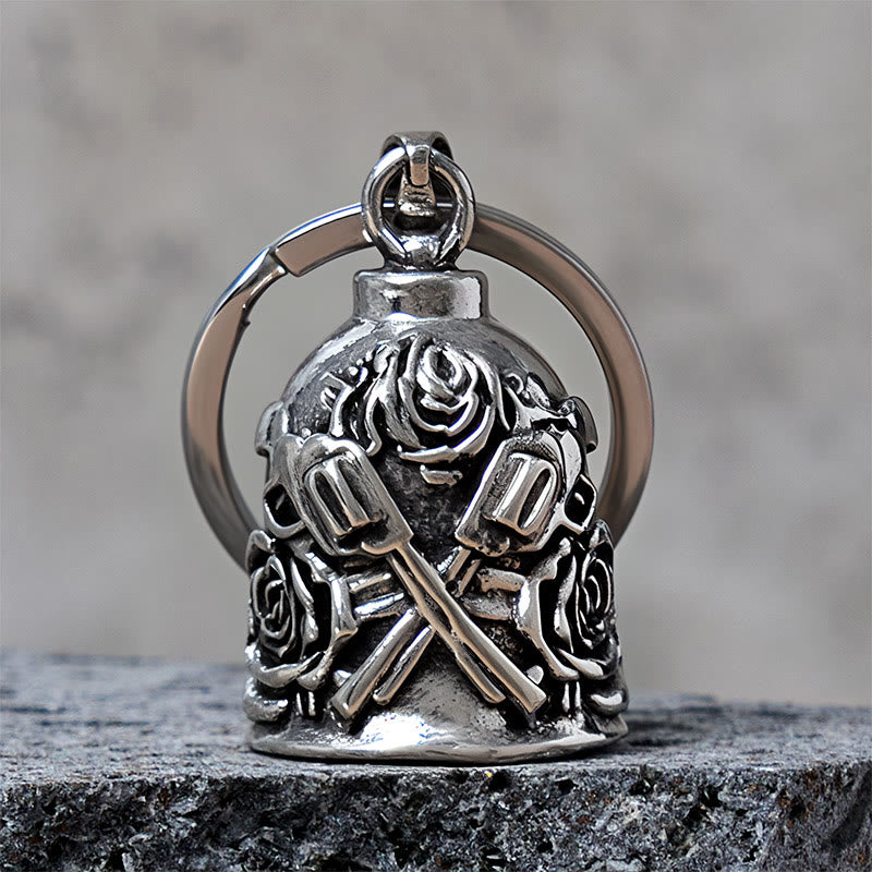 Doppelter Guns And Roses Glocken-Schlüsselanhänger zum Reiten - Schlüsselanhänger - image 0