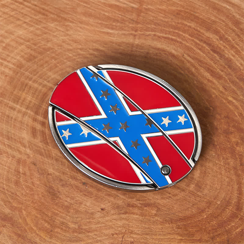Rot & Blau Konföderierten Flagge DIY Versteckte Messer Schnalle Ledergürtel - image 2