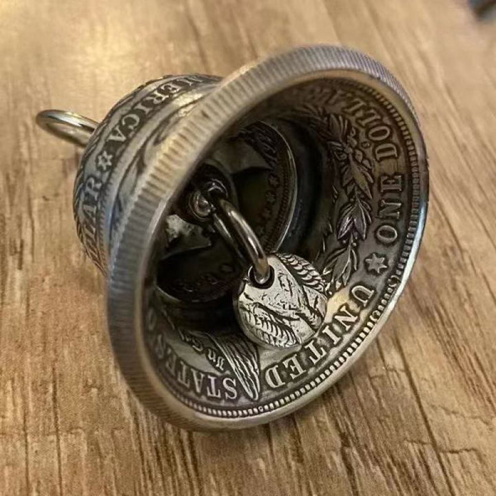 Vintage Morgan Silber Dollar Glocke Schlüsselanhänger - image 3