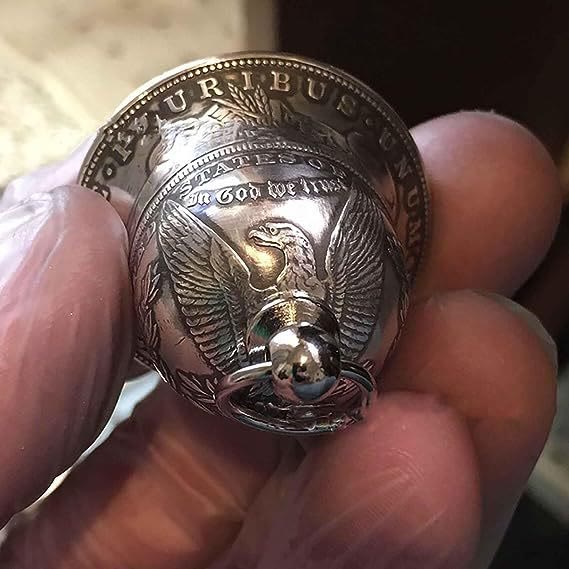 Vintage Morgan Silber Dollar Glocke Schlüsselanhänger - image 1