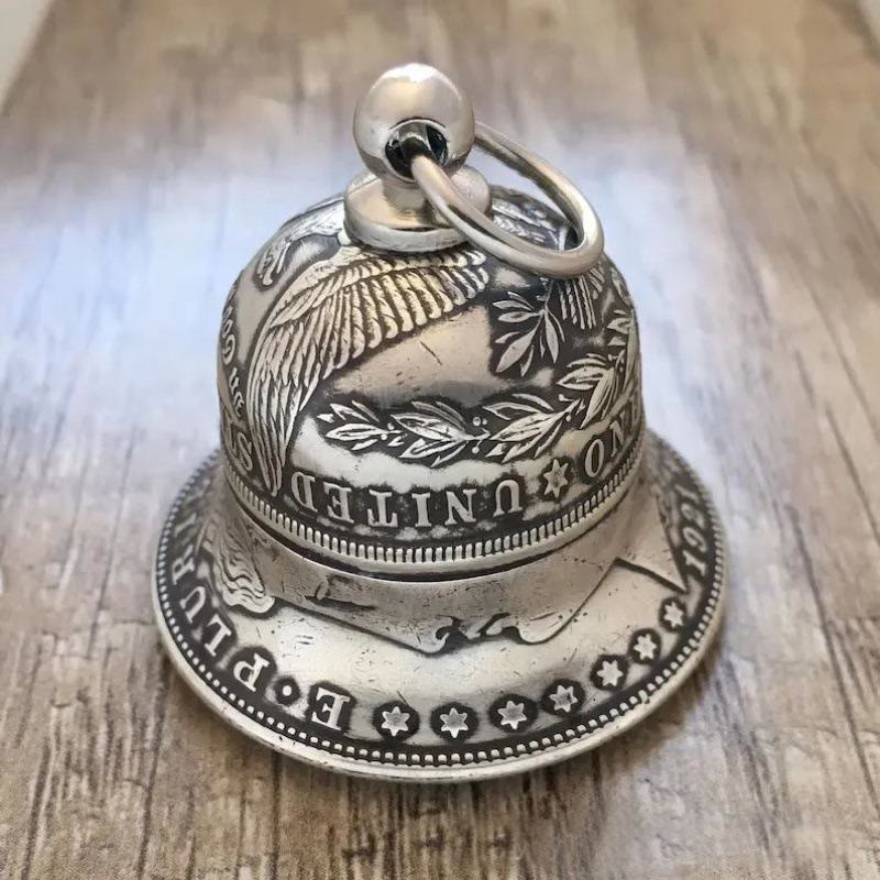 Vintage Morgan Silber Dollar Glocke Schlüsselanhänger - Glocken-Schlüsselanhänger - image 0