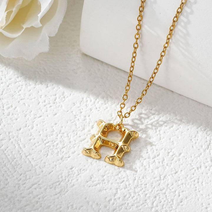Elegante Damenhalskette mit Buchstabenanhänger aus Gold und Silber - Golden - H - image 9