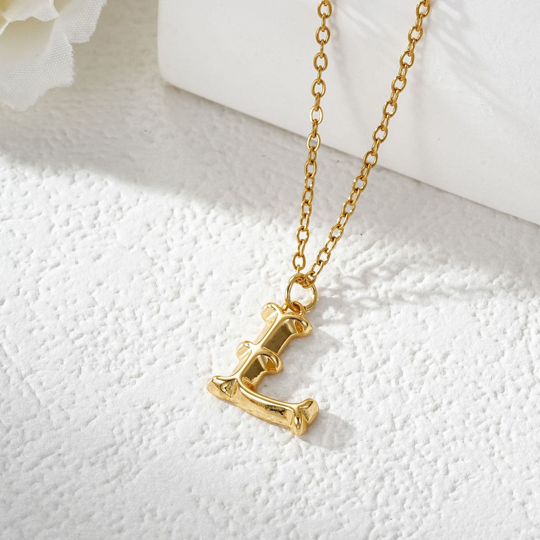 Elegante Damenhalskette mit Buchstabenanhänger aus Gold und Silber - Golden - L - image 13