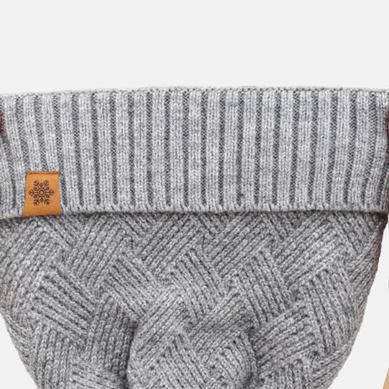 3-teiliges Set mit Mütze, Halsmanschette und Handschuhen mit Webmuster - image 3