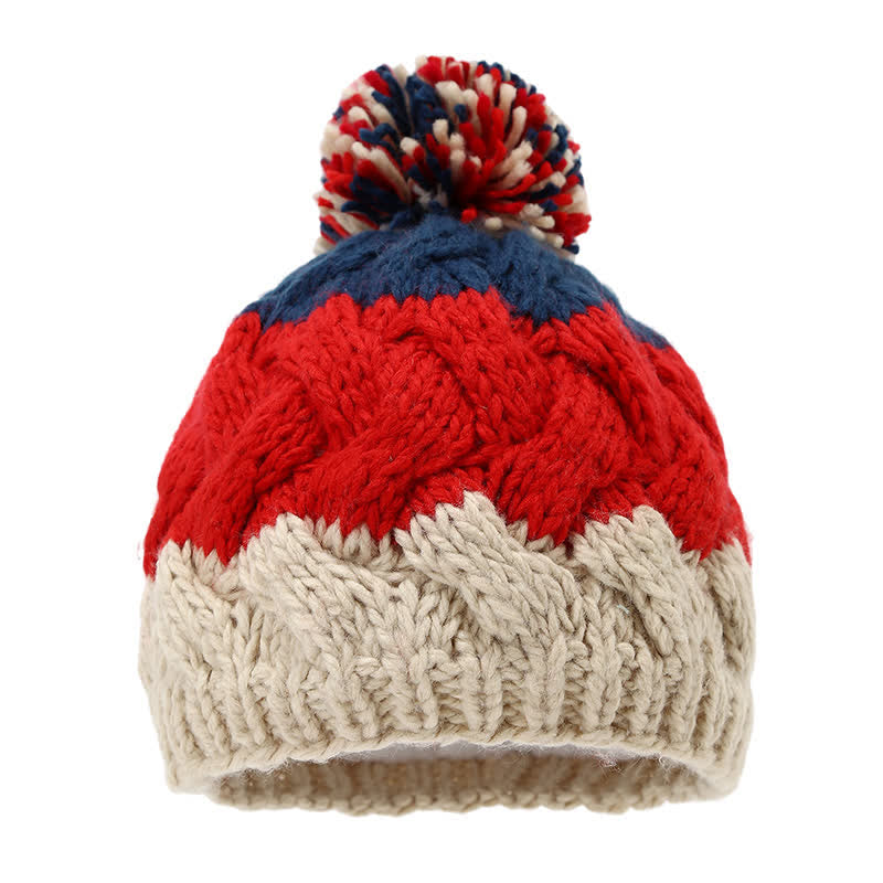 3-teiliges Set aus Mütze, Schal und Handschuhen im Twist-Design mit Bommel - image 1