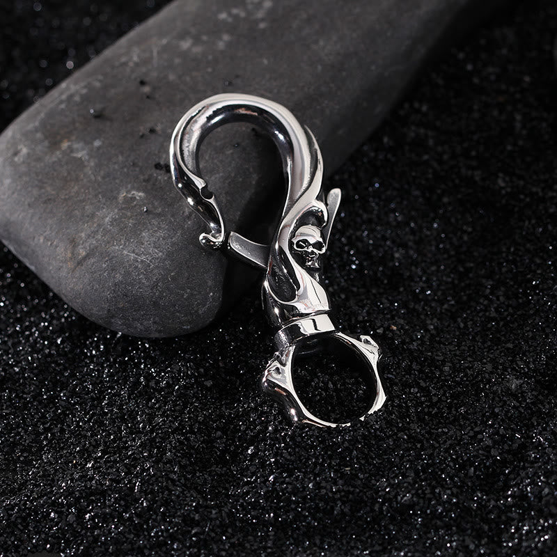 Silberner exquisiter Schlüsselanhänger aus Edelstahl mit Totenkopf - Silber - image 0