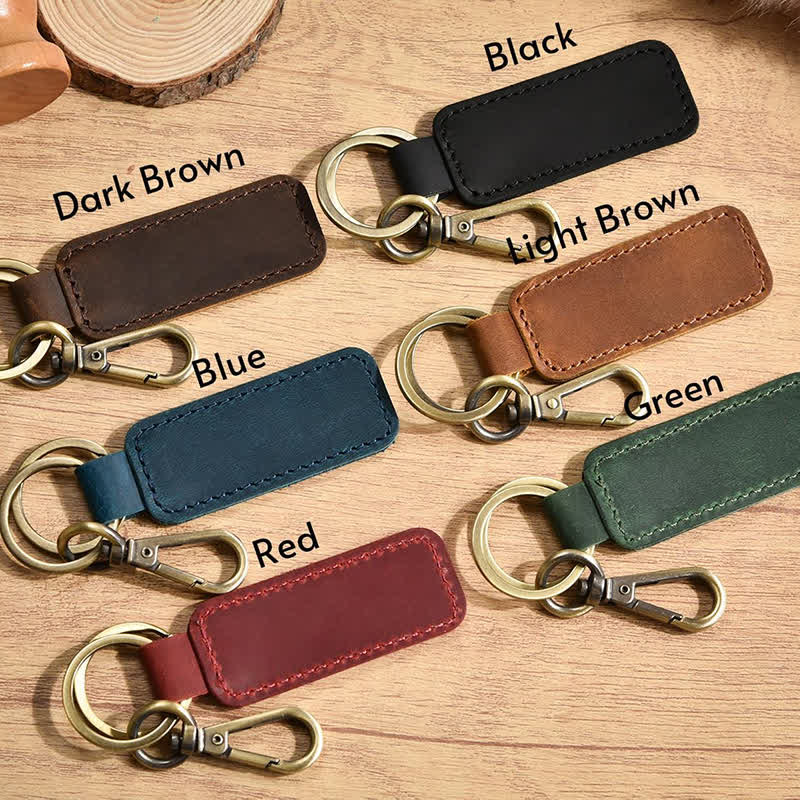 Cutsom Gravur Personalisierter Geschenk-Leder-Schlüsselanhänger - Grün - image 1