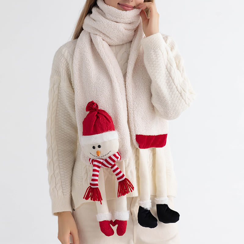 Frohe Weihnachten Rote Mütze Schneemann Winter Strickschal - image 1