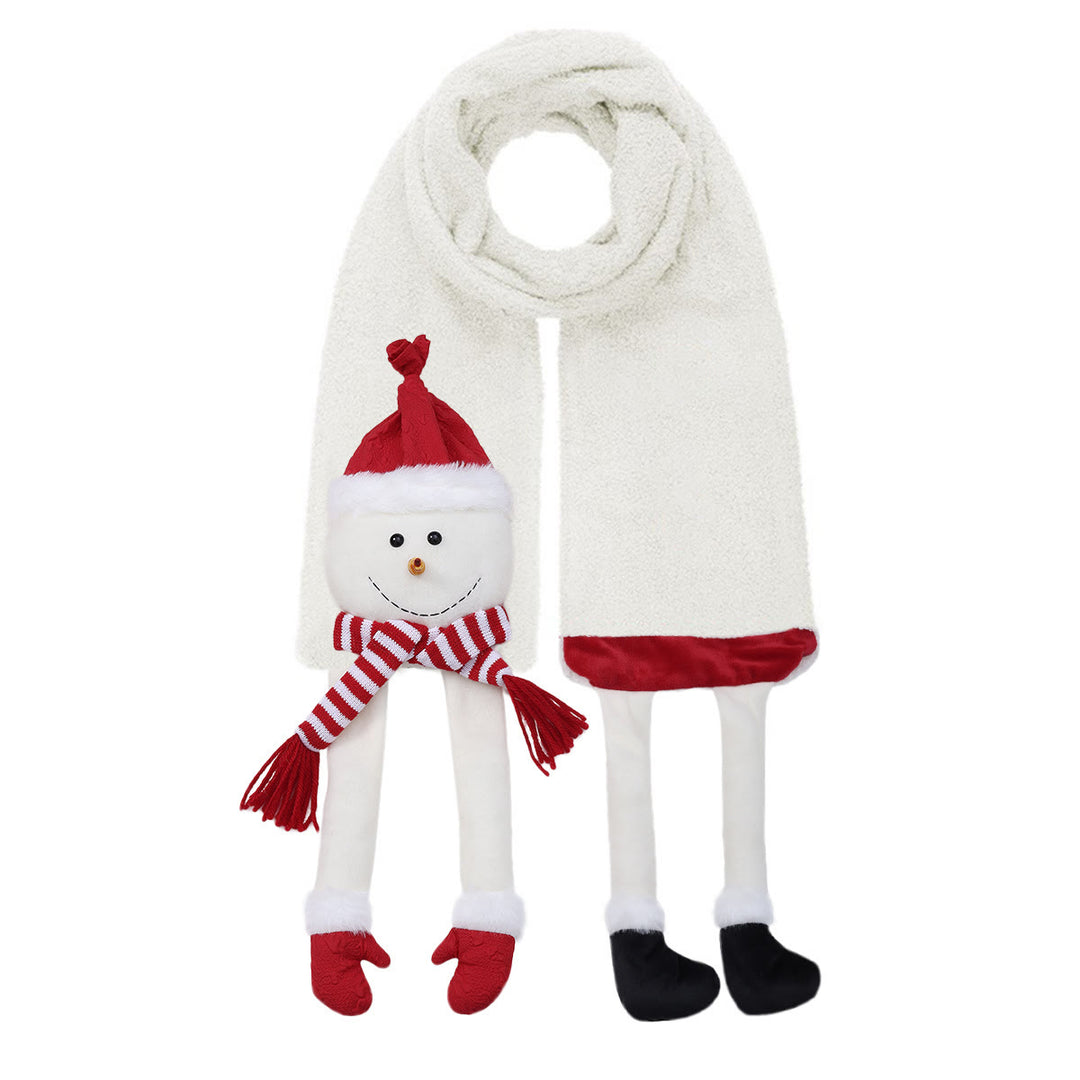 Frohe Weihnachten Rote Mütze Schneemann Winter Strickschal - Weiß - image 0