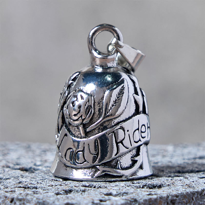 Vintage Rose & Lady Rider Motorrad Glocke Schlüsselanhänger - Anhänger - image 1
