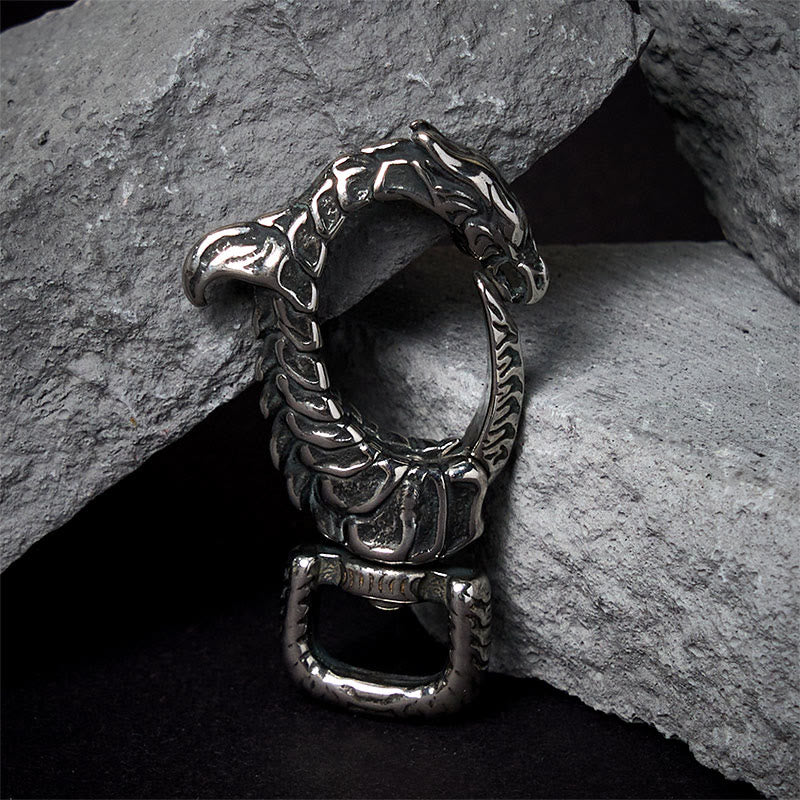 Vintage Rostschutz-Schlüsselanhänger in Drachenform, drehbar - image 3