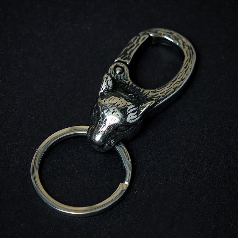 Kreativer Schlüsselanhänger aus rostfreiem Metall mit Leopardenkopf - Schlüsselanhänger - image 0