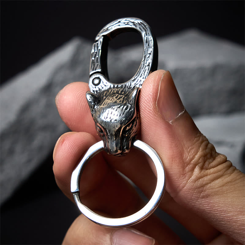 Kreativer Schlüsselanhänger aus rostfreiem Metall mit Leopardenkopf - image 1