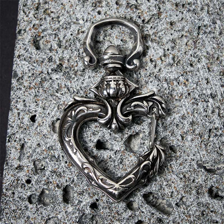 Drehbarer Vintage-Schlüsselanhänger aus poliertem Metall in Herzform - image 5