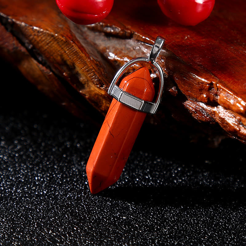 Buntes Messing-Klappmesser mit Buddha-Hand und Halskette aus rotem Stein - image 6