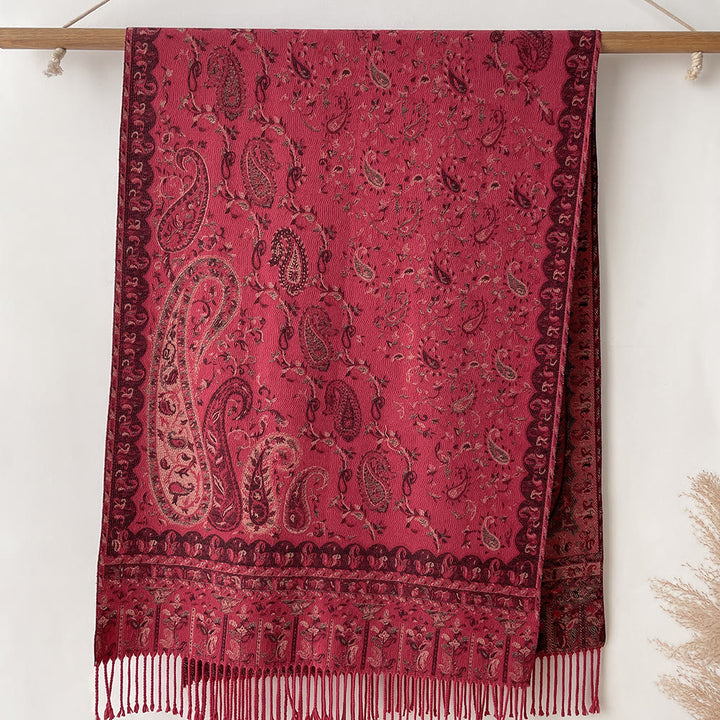 Schal im Retro-Boho-Stil mit Cashew-Print für mehr Wärme - Rot - image 3