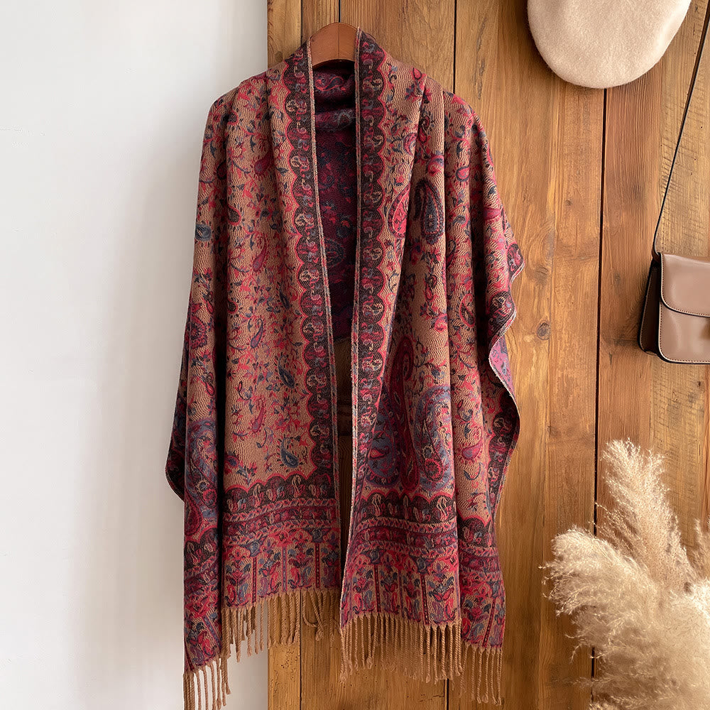 Schal im Retro-Boho-Stil mit Cashew-Print für mehr Wärme - image 8