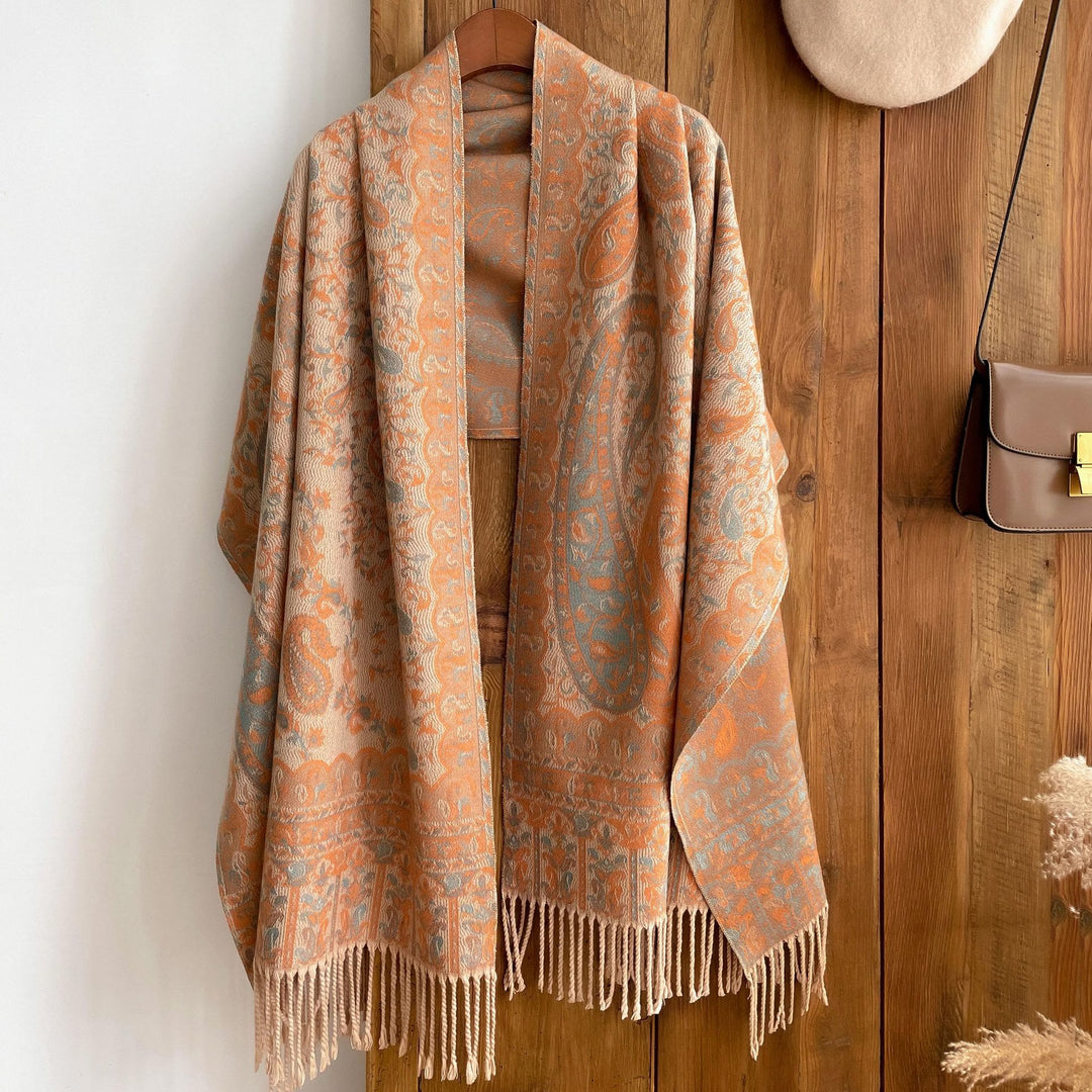 Schal im Retro-Boho-Stil mit Cashew-Print für mehr Wärme - image 1