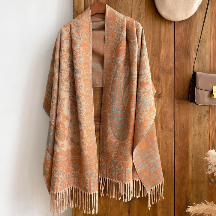 Schal im Retro-Boho-Stil mit Cashew-Print für mehr Wärme - image 1