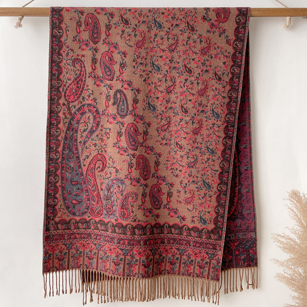 Schal im Retro-Boho-Stil mit Cashew-Print für mehr Wärme - Braun - image 5
