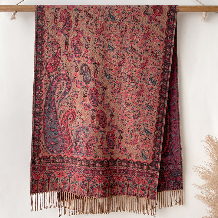 Schal im Retro-Boho-Stil mit Cashew-Print für mehr Wärme - Braun - image 5
