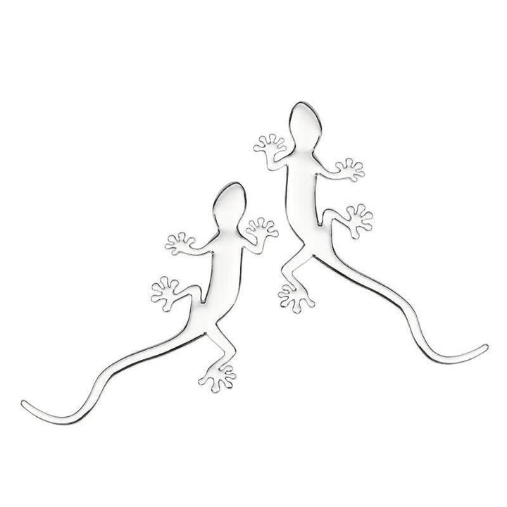 1 Paar Gecko-Tier-Metallaufkleber Autoaufkleber - Silber - image 8