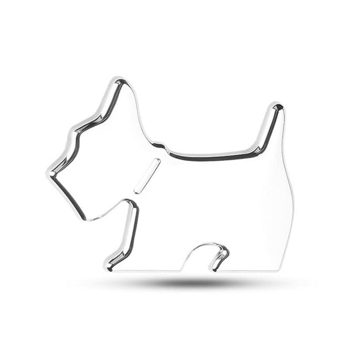 Niedlicher Hunde-Autoaufkleber aus Metall für Tierliebhaber - Silber - image 1