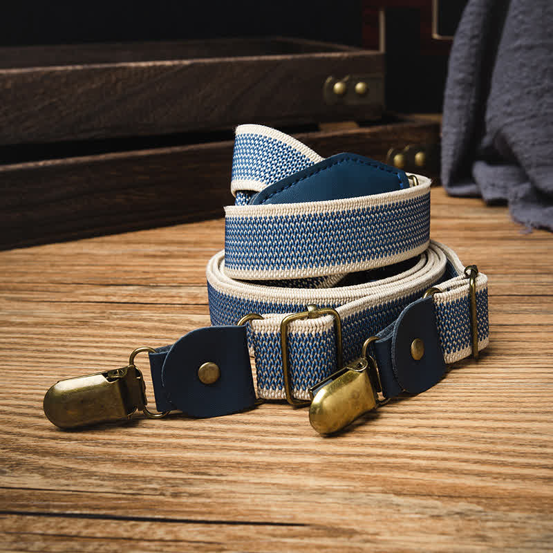 Attraktive hellblaue elastische Hosenträger mit Y-Rücken - image 2