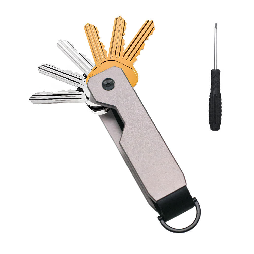 Tragbarer, platzsparender Schlüsselorganizer aus Metall – ideal zum Schutz vor Schlüsselverlust - Grau - image 10