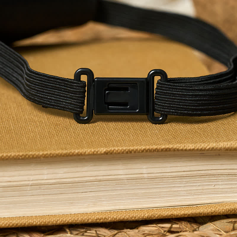 Schwarze kreative Krawatte mit Hahnentrittmuster und Strass in Schleifenform - image 3