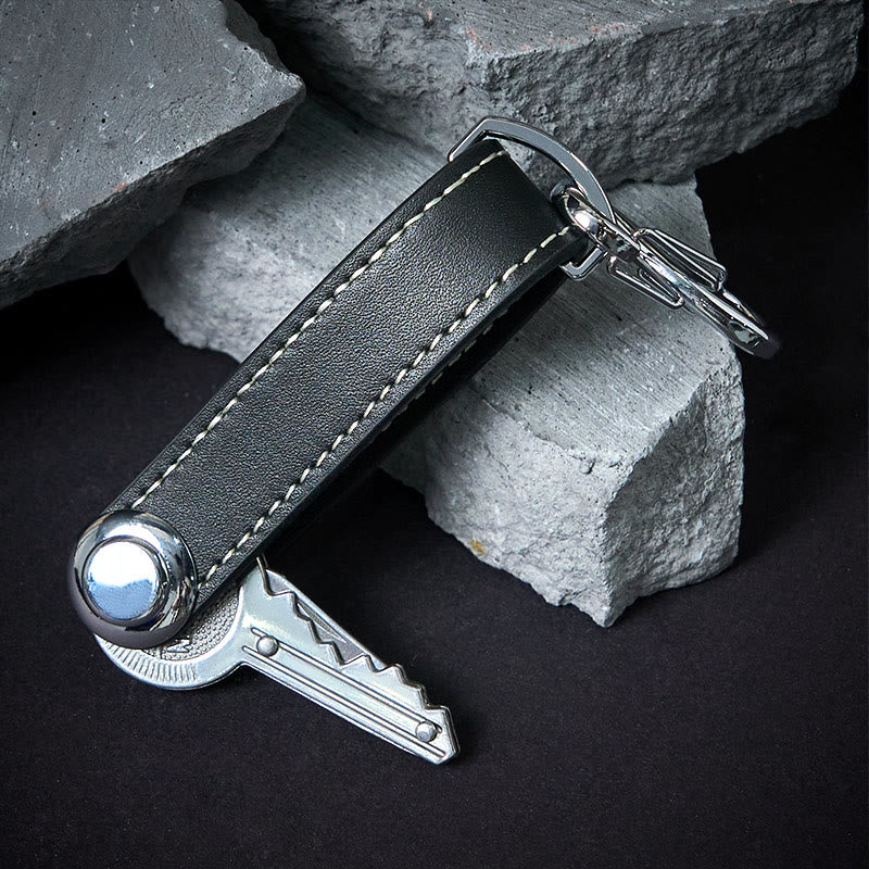 Großer, tragbarer, diebstahlsicherer Schlüsselorganizer aus Leder - image 7