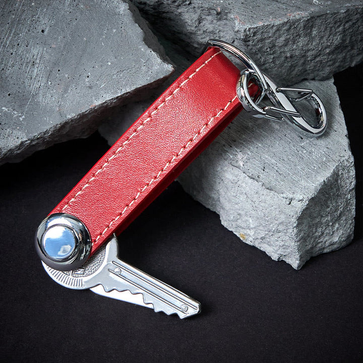 Großer, tragbarer, diebstahlsicherer Schlüsselorganizer aus Leder - image 4