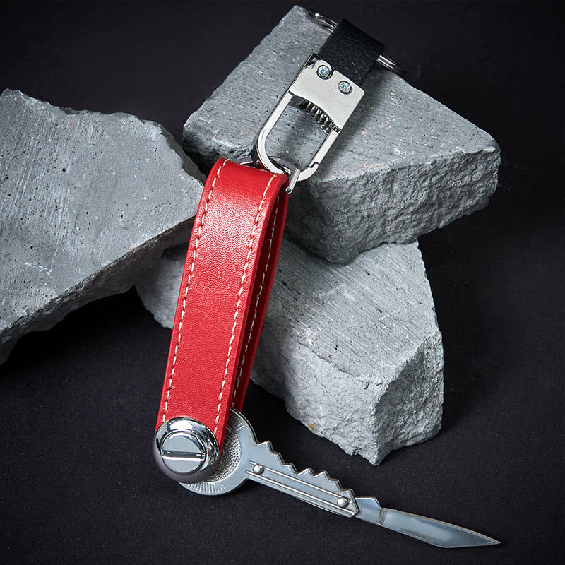 Großer, tragbarer, diebstahlsicherer Schlüsselorganizer aus Leder - image 3