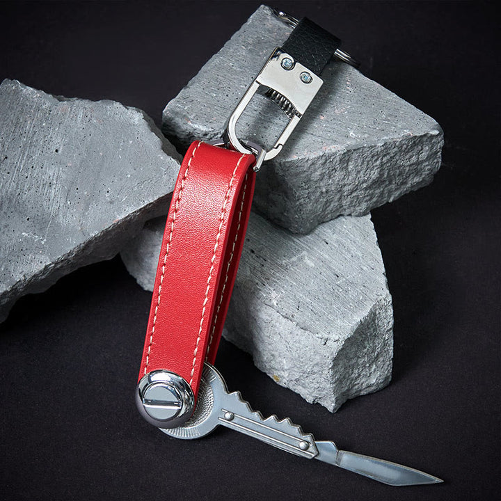 Großer, tragbarer, diebstahlsicherer Schlüsselorganizer aus Leder - image 3