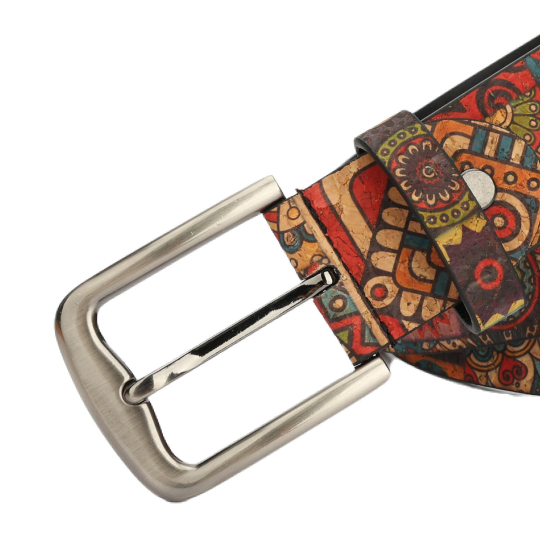 Damen-Ledergürtel mit rundem Pflanzenmuster im Bohème-Stil - image 2