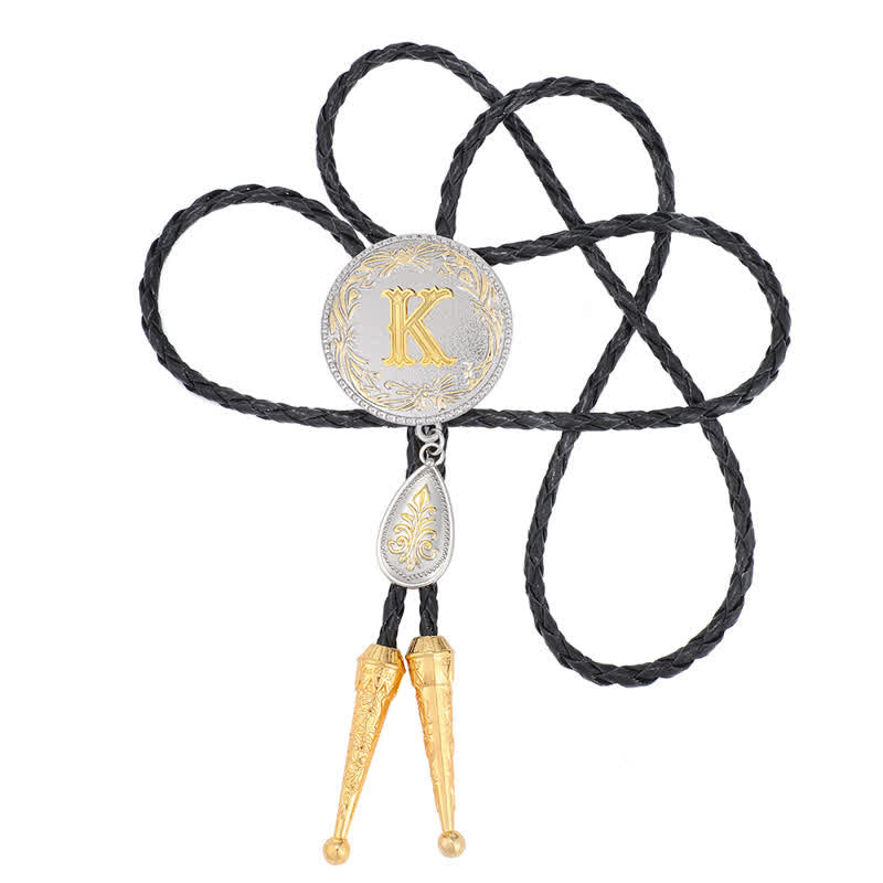 Bolo-Krawatte mit Anfangsbuchstaben A bis Z und tropfenförmigem Anhänger - image 23