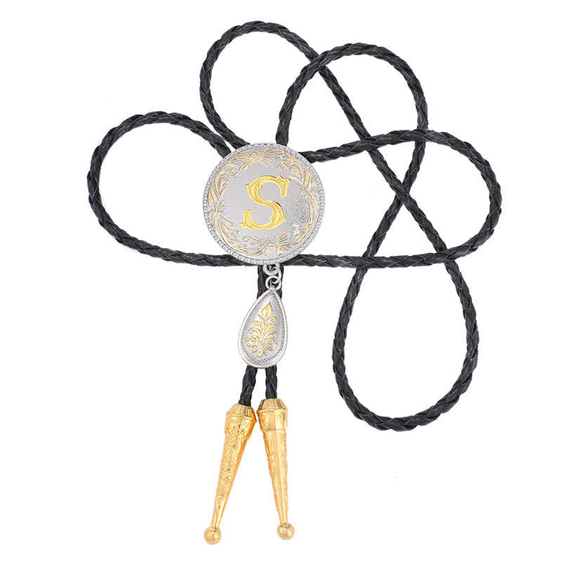 Bolo-Krawatte mit Anfangsbuchstaben A bis Z und tropfenförmigem Anhänger - image 1