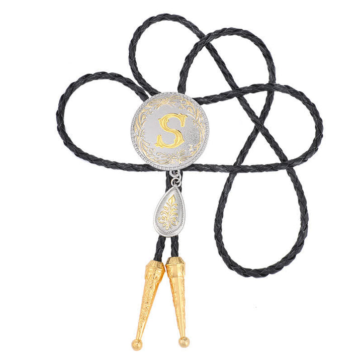 Bolo-Krawatte mit Anfangsbuchstaben A bis Z und tropfenförmigem Anhänger - image 1