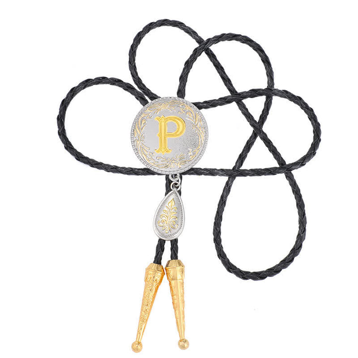 Bolo-Krawatte mit Anfangsbuchstaben A bis Z und tropfenförmigem Anhänger - image 33