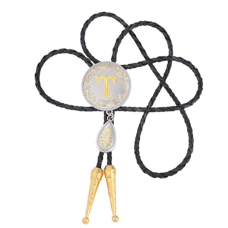 Bolo-Krawatte mit Anfangsbuchstaben A bis Z und tropfenförmigem Anhänger - image 39