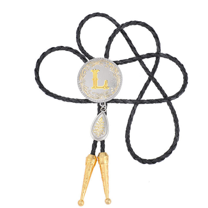 Bolo-Krawatte mit Anfangsbuchstaben A bis Z und tropfenförmigem Anhänger - image 25