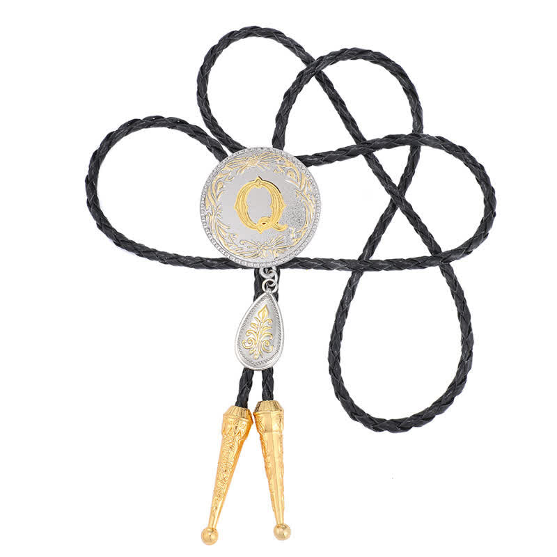 Bolo-Krawatte mit Anfangsbuchstaben A bis Z und tropfenförmigem Anhänger - image 35