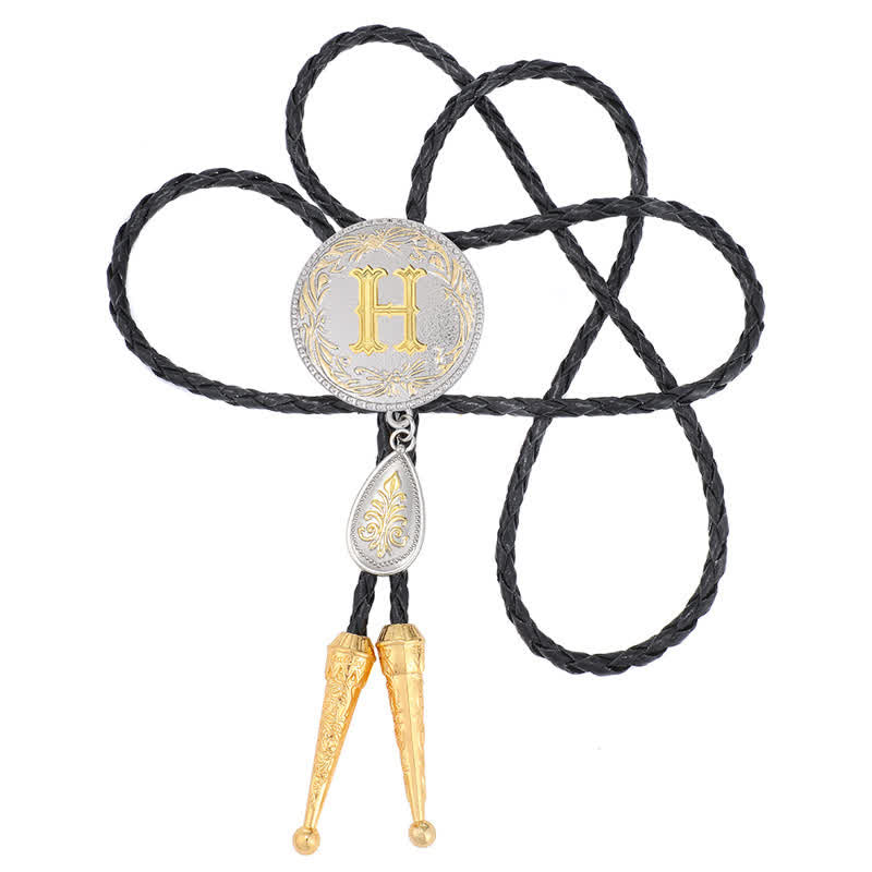 Bolo-Krawatte mit Anfangsbuchstaben A bis Z und tropfenförmigem Anhänger - image 17