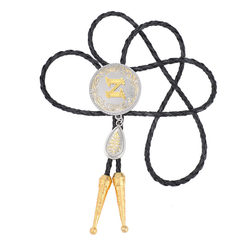 Bolo-Krawatte mit Anfangsbuchstaben A bis Z und tropfenförmigem Anhänger - image 51