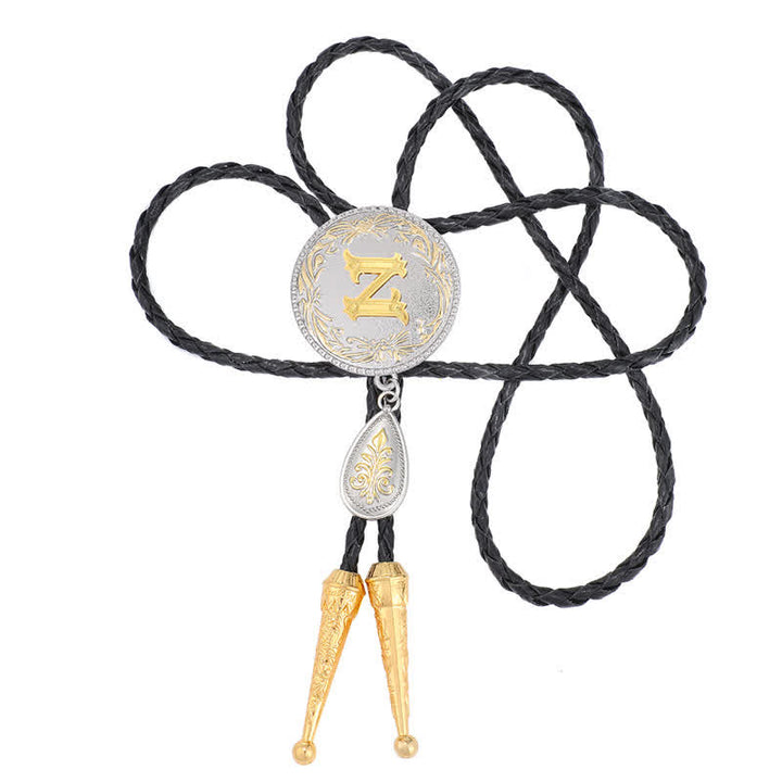 Bolo-Krawatte mit Anfangsbuchstaben A bis Z und tropfenförmigem Anhänger - image 51