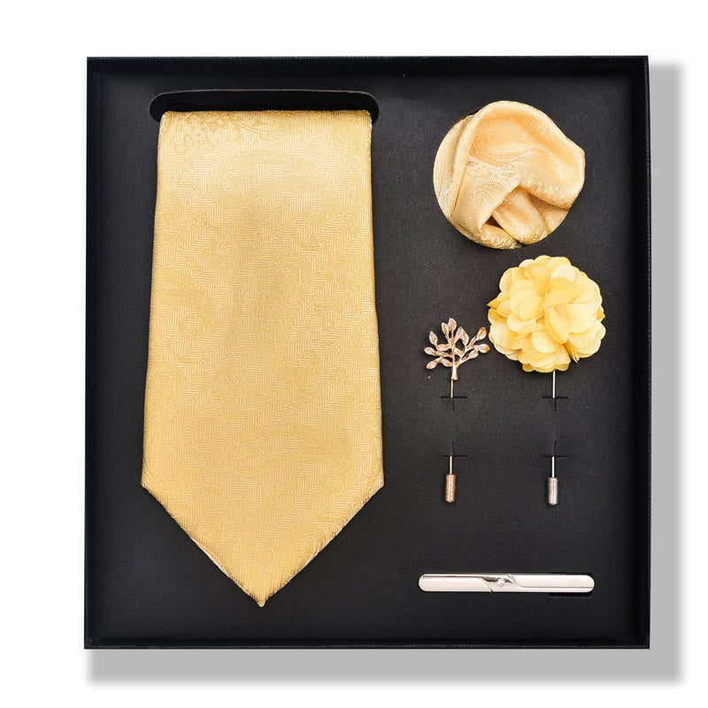 5-teiliges elegantes Herren-Einstecktuch-, Broschen-, Korsagen- und Krawatten-Set - Stil Nr. 6 - image 10