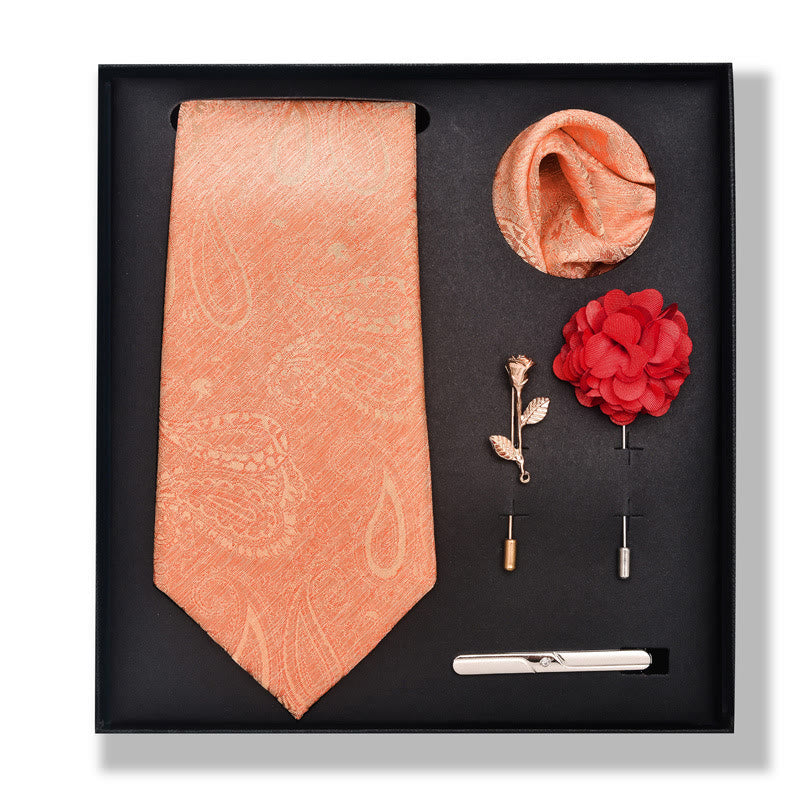 5-teiliges elegantes Herren-Einstecktuch-, Broschen-, Korsagen- und Krawatten-Set - Stil Nr. 10 - image 18