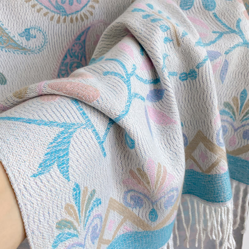 Damen-Winterschal im Bohème-Stil mit Print und Quasten, warm und warm - image 12