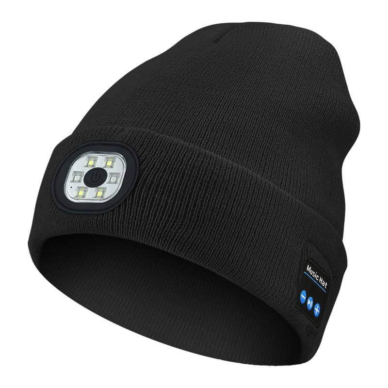 Wintermütze mit Bluetooth, Musik und LED-Beleuchtung - LED-Licht & Bluetooth - Schwarz - M (22"-22 7/8") - image 0